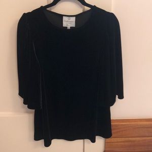 LaRoque Reece top in black velvet size XS